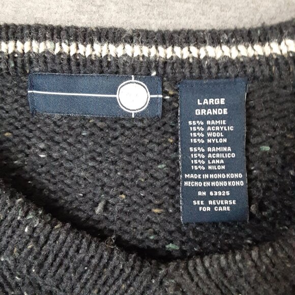 Unbranded Mens Large Sweater Pullover VNeck RAMIE Acrylic WOOL Nylon Color Block - Picture 7 of 8